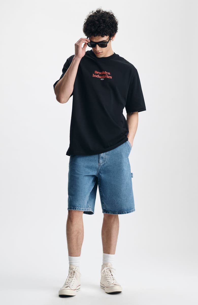 Brooklyn Industries Black Loose Fit Gaming Logo Graphic T-Shirt, Alternate, color, 