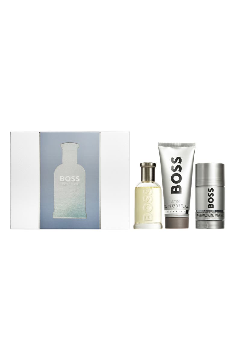 HUGO Bottled Eau de Toilette 3-Piece Fragrance Set, Alternate, color, 