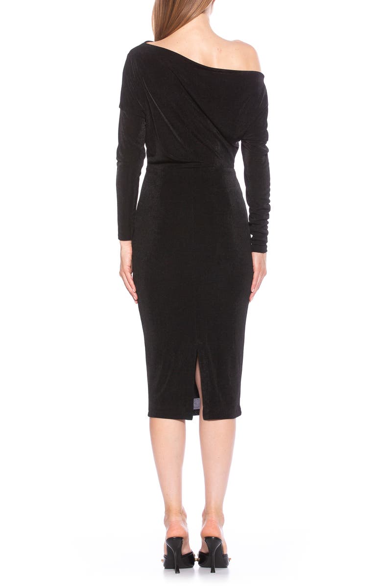 Alexia Admor Leena One-Shoulder Draped Midi Dress, Alternate, color, 