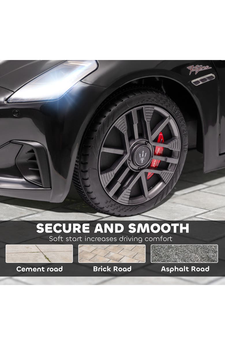 Qaba Maserati Gran Turismo 12V Kids Electric Car with Remote Control, Alternate, color, Black