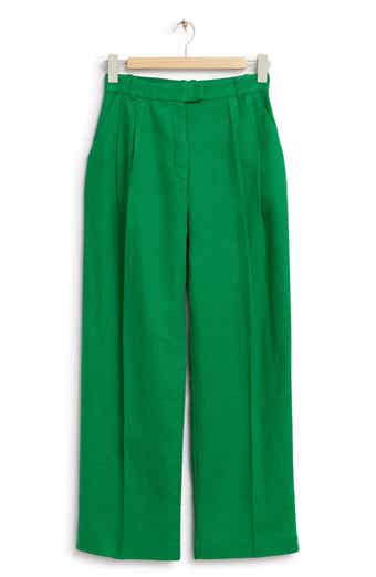 & Other Stories Pleated Relaxed Fit Cotton Trousers