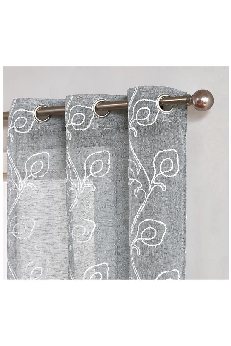 Stella Set of 2 Sheer Panel Curtains, Alternate, color, SILVER