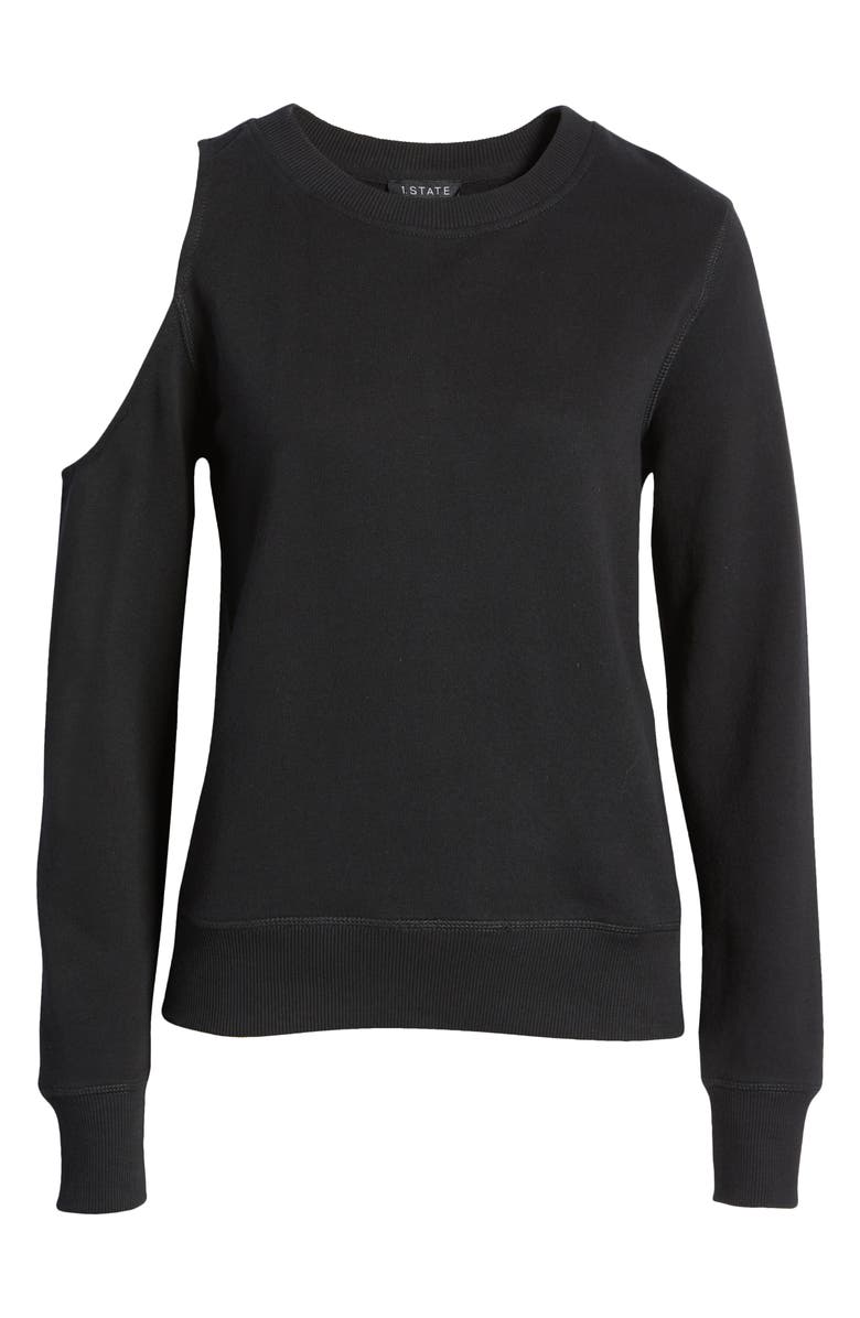 1.STATE Shoulder Cutout Crewneck Cotton Top, Alternate, color,