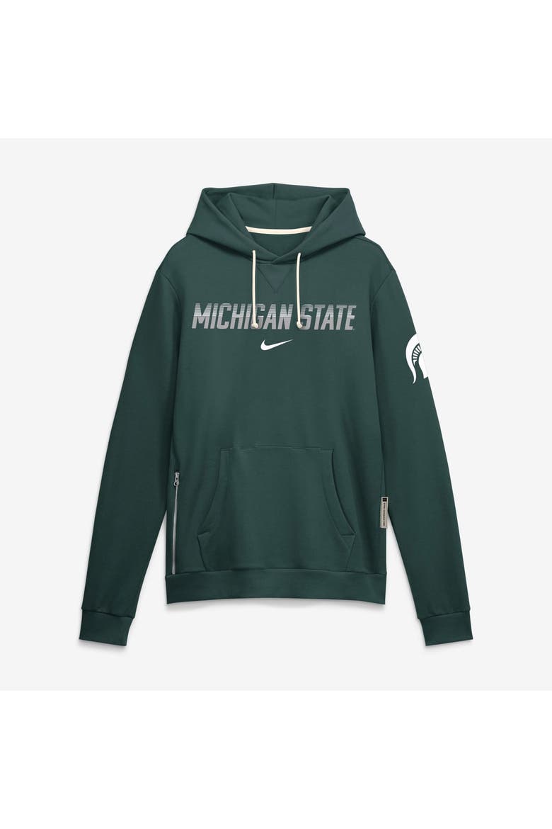 Men's Nike Green Michigan State Spartans 2026 Sideline Standard Issue Dri-FIT Hoodie, Main, color, Green