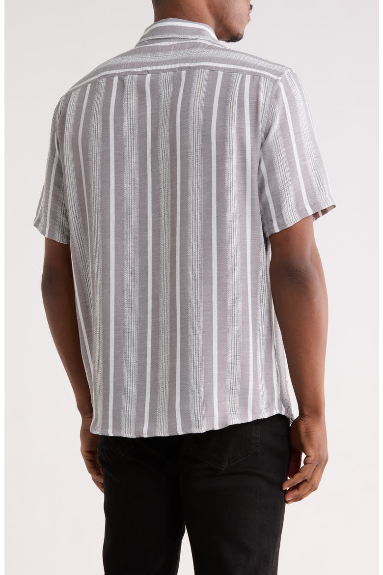 Stripe Short Sleeve Button-Up Shirt, Alternate, color, MED GREY