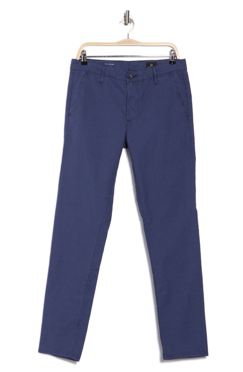 AG Jamison Grid Print Slim Fit Pants, Alternate, color, Cool Lake