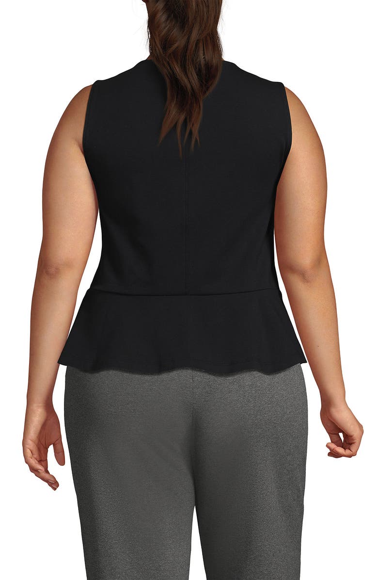 Lands' End Sleeveless Starfish Peplum Top, Alternate, color, Black