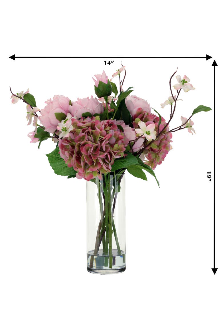 Peony Hydrangea Bouquet, Alternate, color, Pink