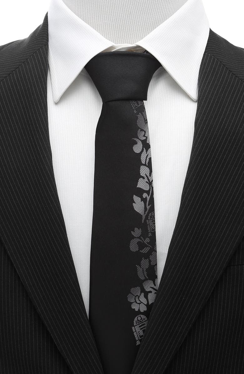 Cufflinks, Inc. Star Wars<sup>™</sup> - R2D2 Floral Black Silk Tie, Alternate, color, 
