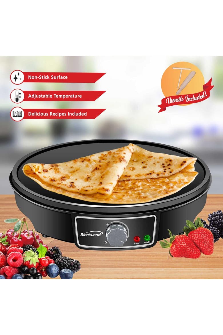12 Inch Electric Non-Stick Crepe Pancake Maker, Alternate, color, Black