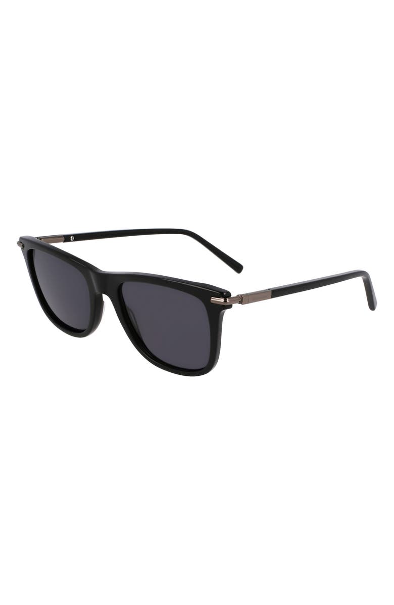 FERRAGAMO 54mm Modified Rectangular Sunglasses, Alternate, color, Black