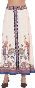 CIEBON Eisley Button Front Midi Skirt