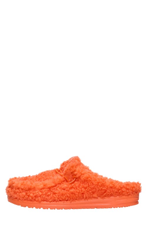 Hey Dude Wally Faux Shearling Slipper In Orange