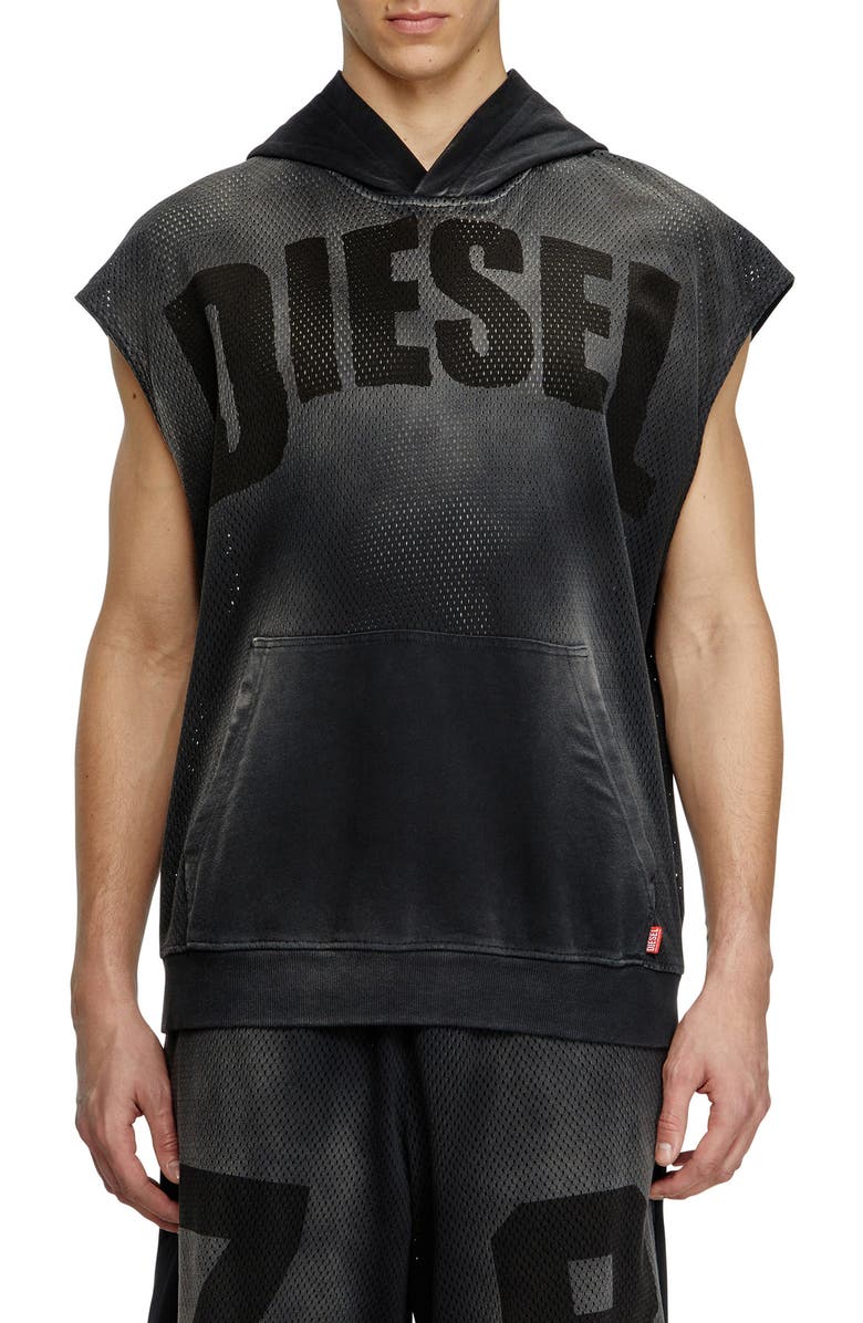DIESEL<sup>®</sup> S-Boxt Sleeveless Mesh Hooded Sweatshirt, Main, color, 