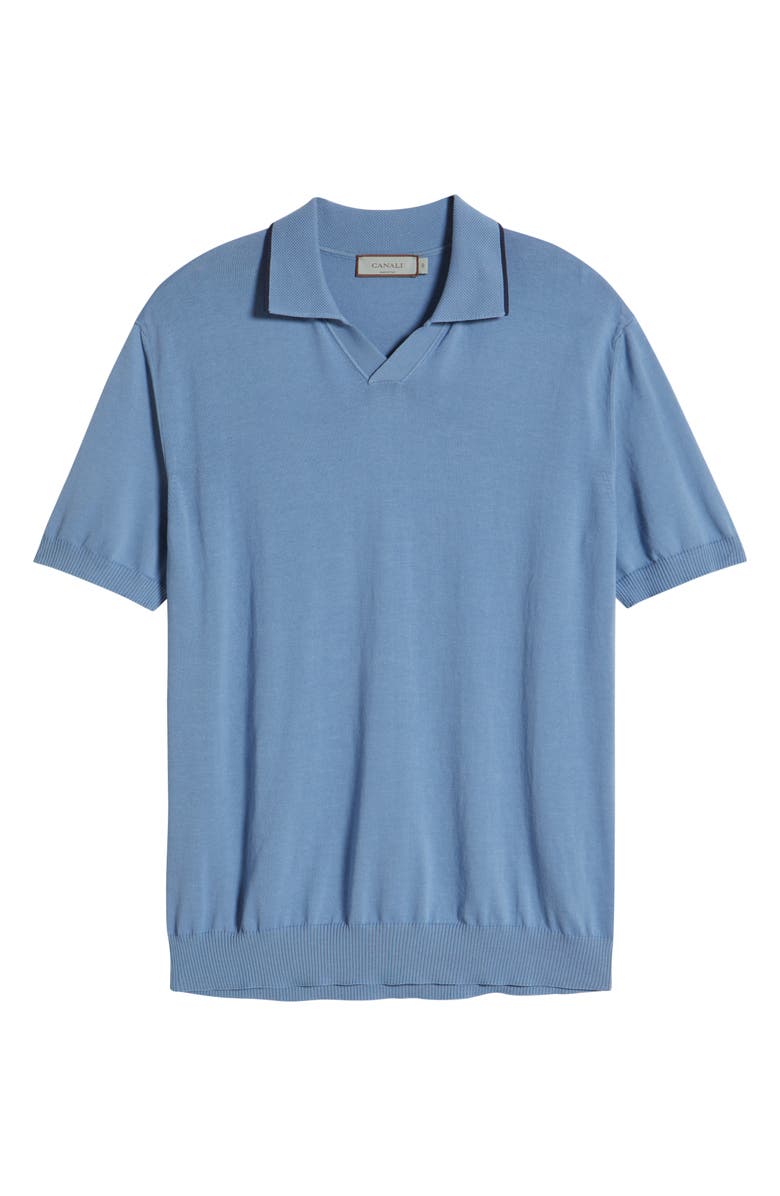 Canali Regular Fit Johnny Collar Polo, Alternate, color, Light Blue