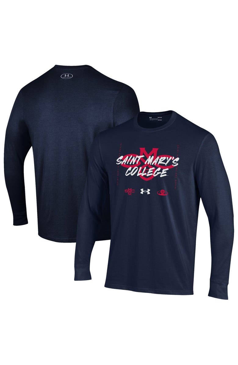 Under Armour Youth Under Armour Navy Saint Mary's Gaels 2023 On Court Bench Unity Long Sleeve T-Shirt, Main, color,