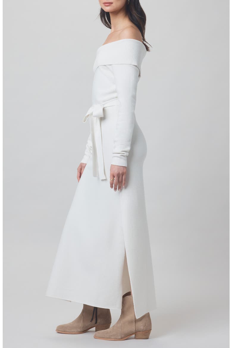 x @cellajaneblog Over the Shoulder Sweater Dress, Alternate, color, SNOW