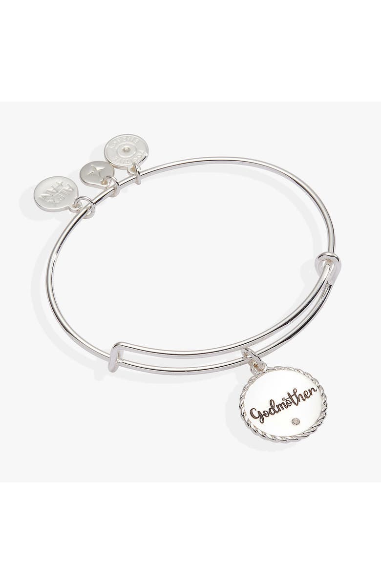 Alex and Ani Godmother Charm Bangle Bracelet, Main, color, Silver