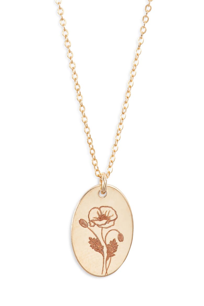 Louise Birth Flower Necklace, Main, color, GOLD / AUGUST
