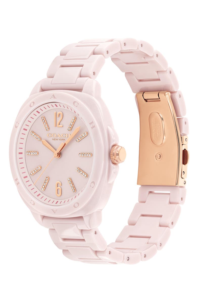 COACH Kitt Ceramic Bracelet Watch, 38mm, Alternate, color, Blush