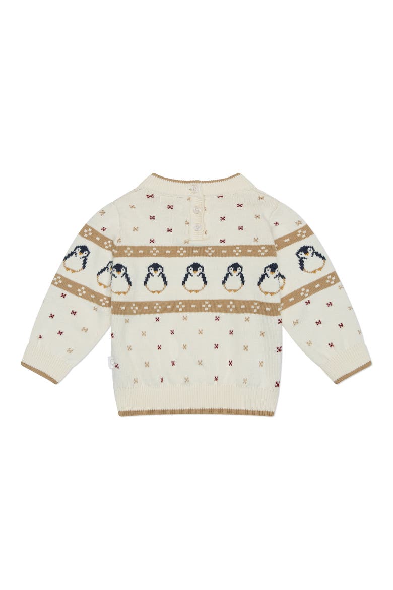 Penguin Fair Isle Organic Cotton Sweater, Alternate, color, CREAM