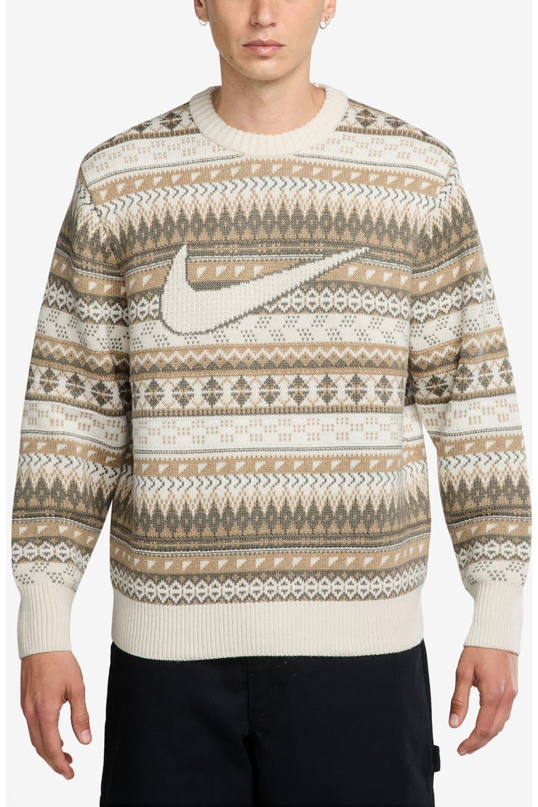Life Fair Isle Swoosh Wool Blend Crewneck Sweater (Men) | Nordstrom