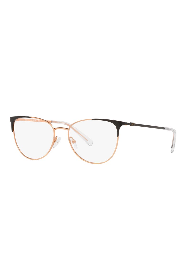 52mm Cat Eye Optical Glasses, Alternate, color, BLACK GOLD