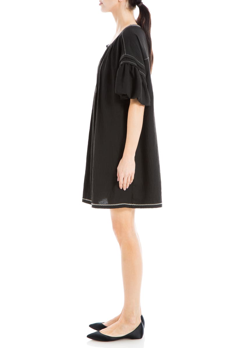 MAX STUDIO Bubble Sleeve Mini Dress, Alternate, color, Black-Black