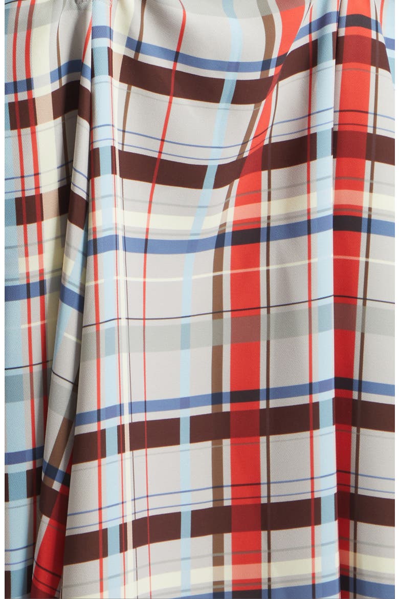 Gathered Midi Dress, Alternate, color, SCARLET GRID