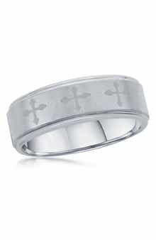 BLACKJACK Men's Tungsten Cross Ring