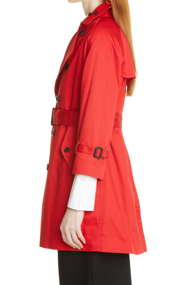 Short Trench Coat, Alternate, color, RED X WHITE