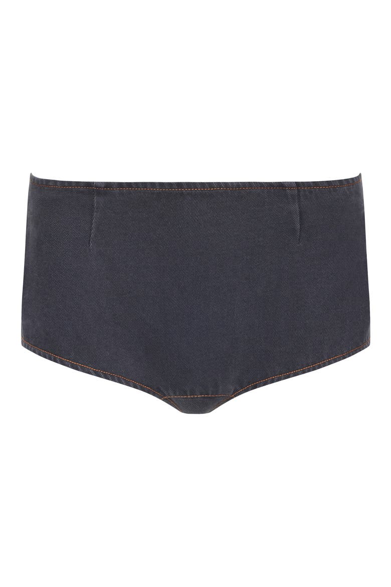 Blanc Denim Microshorts, Alternate, color, PETROL