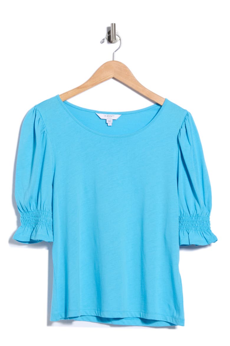 Emily Puff Sleeve Top, Main, color, BLU-BLUE