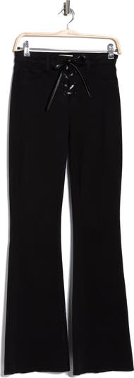 Charis Lace-Up High Waist Flare Leg Jeans