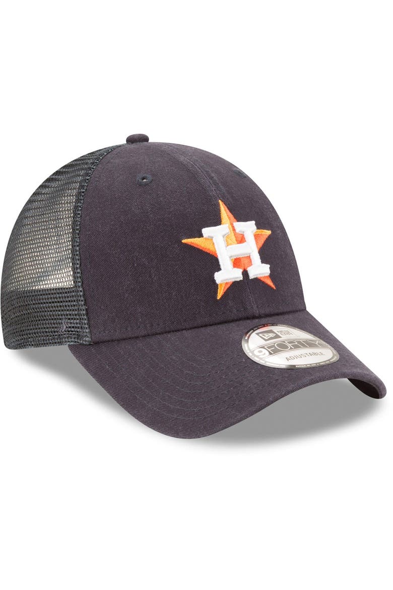 Men's New Era Navy Houston Astros Trucker 9FORTY Adjustable Snapback Hat, Alternate, color, Navy