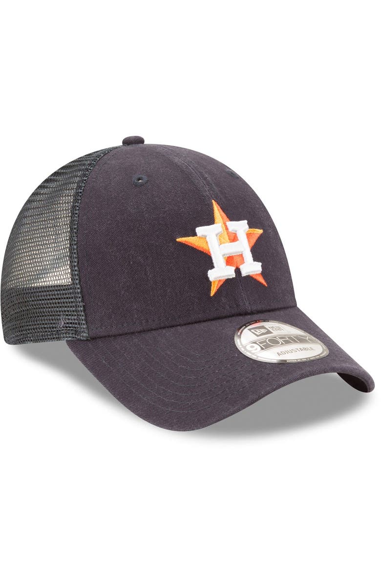 New Era Men's New Era Navy Houston Astros Trucker 9FORTY Adjustable Snapback Hat, Alternate, color,