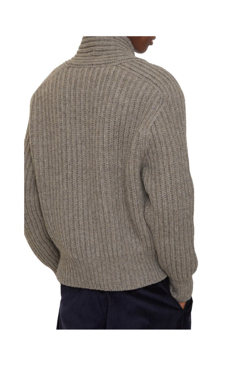 Shawl Collar Wool Sweater, Alternate, color, Beige melange