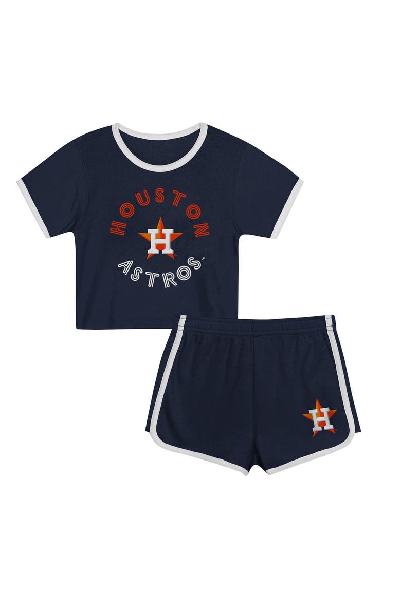 Outerstuff Toddler Navy Houston Astros Double Run T-Shirt & Shorts Set, Alternate, color, Navy