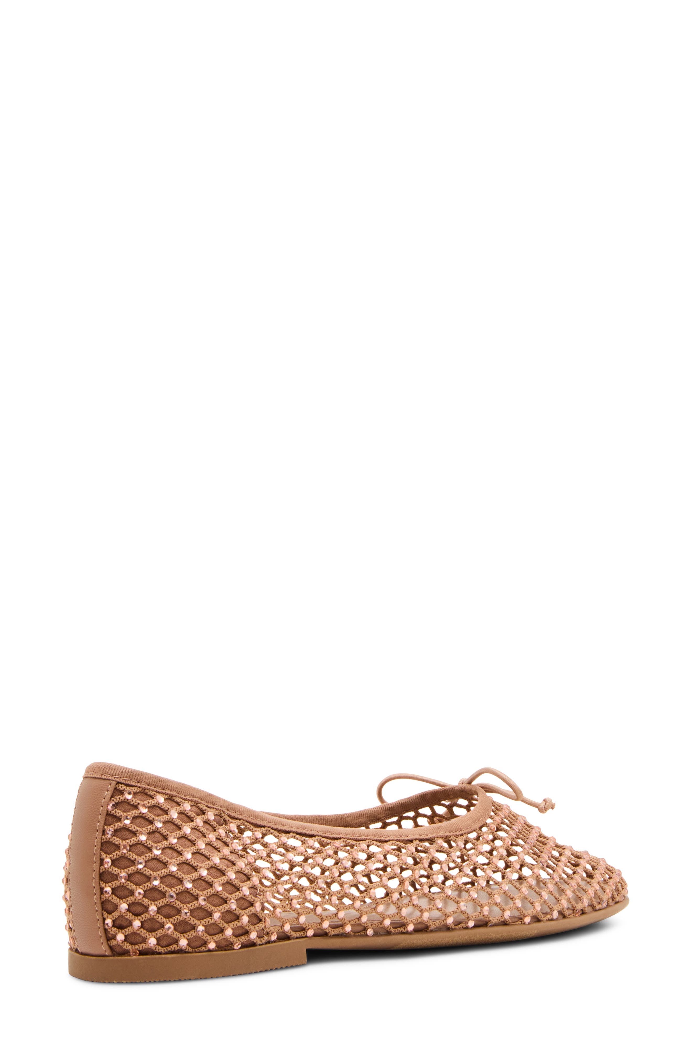 Beautyy Rhinestone Mesh Ballet Flat, Alternate, color, BEIGE MULTI