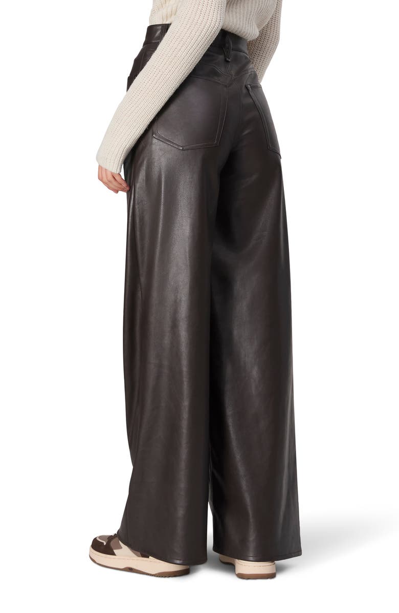 rag & bone Sofie High Waist Faux Leather Wide Leg Pants, Alternate, color, Dark Brown