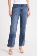 Good American Good Icon Embellished Straight Leg Jeans