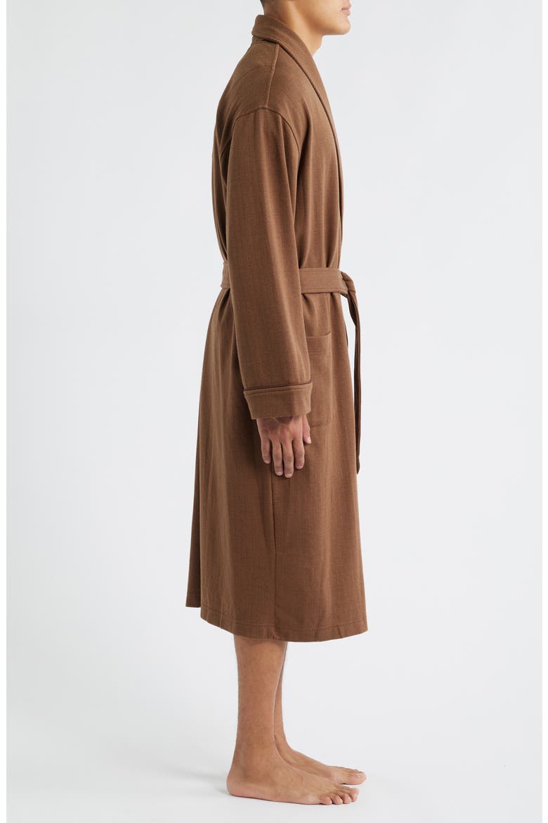 Herringbone Twill Robe, Alternate, color, BRANCH BROWN