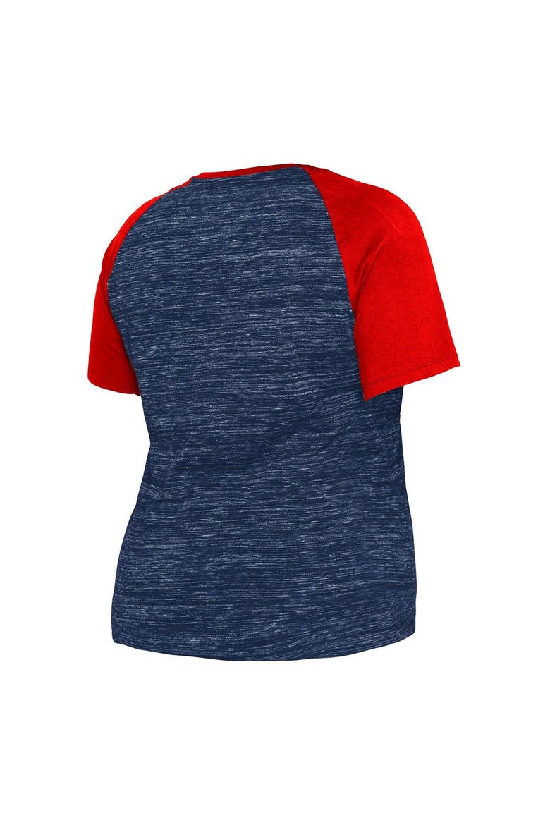 Women's New Era Navy Boston Red Sox Plus Size Space Dye Raglan V-Neck T-Shirt, Alternate, color, Navy