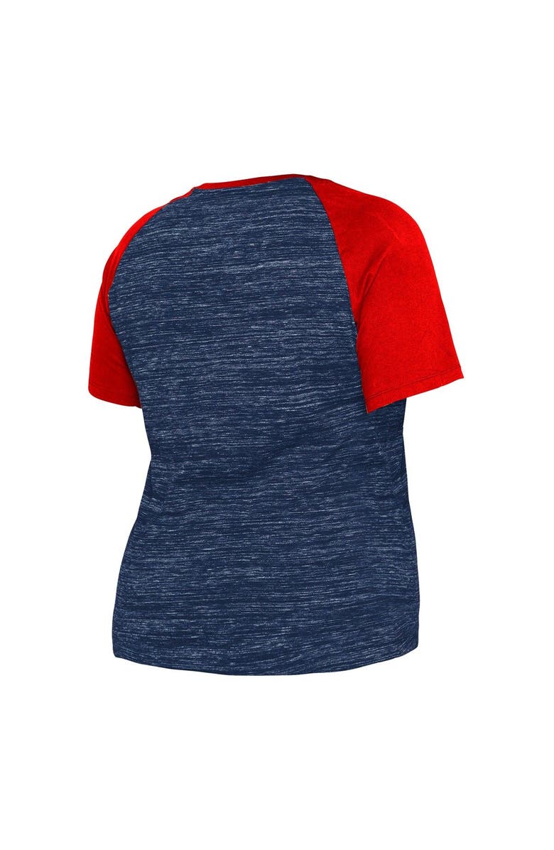 New Era Women's New Era Navy Boston Red Sox Plus Size Space Dye Raglan V-Neck T-Shirt, Alternate, color, Navy