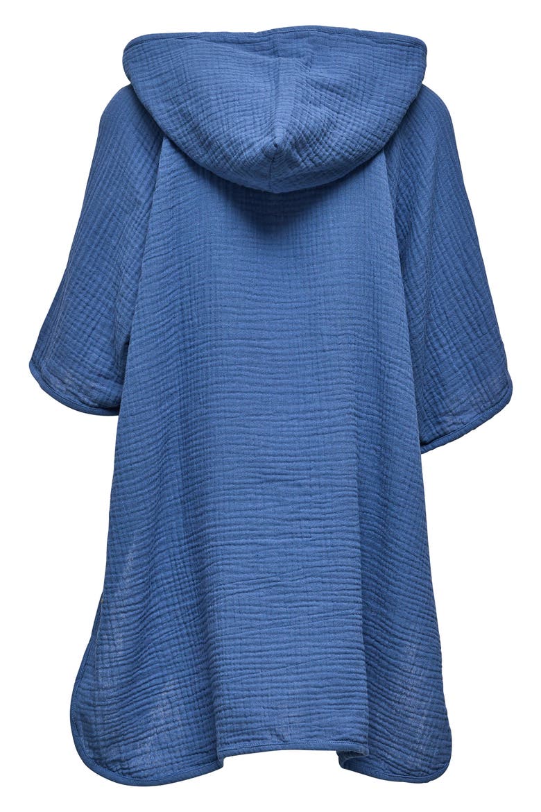 Kids' Hooded Cotton Cover-Up Poncho, Alternate, color, BLUE