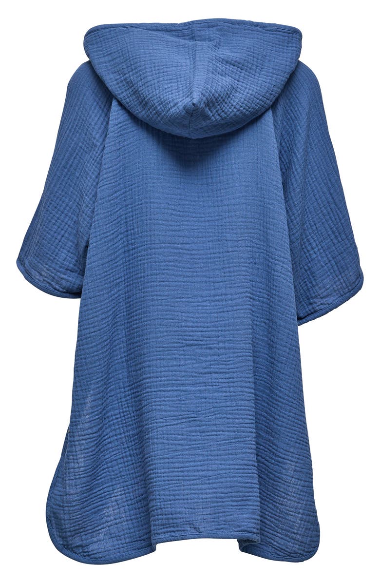 Snapper Rock Kids' Hooded Cotton Cover-Up Poncho, Alternate, color, Blue