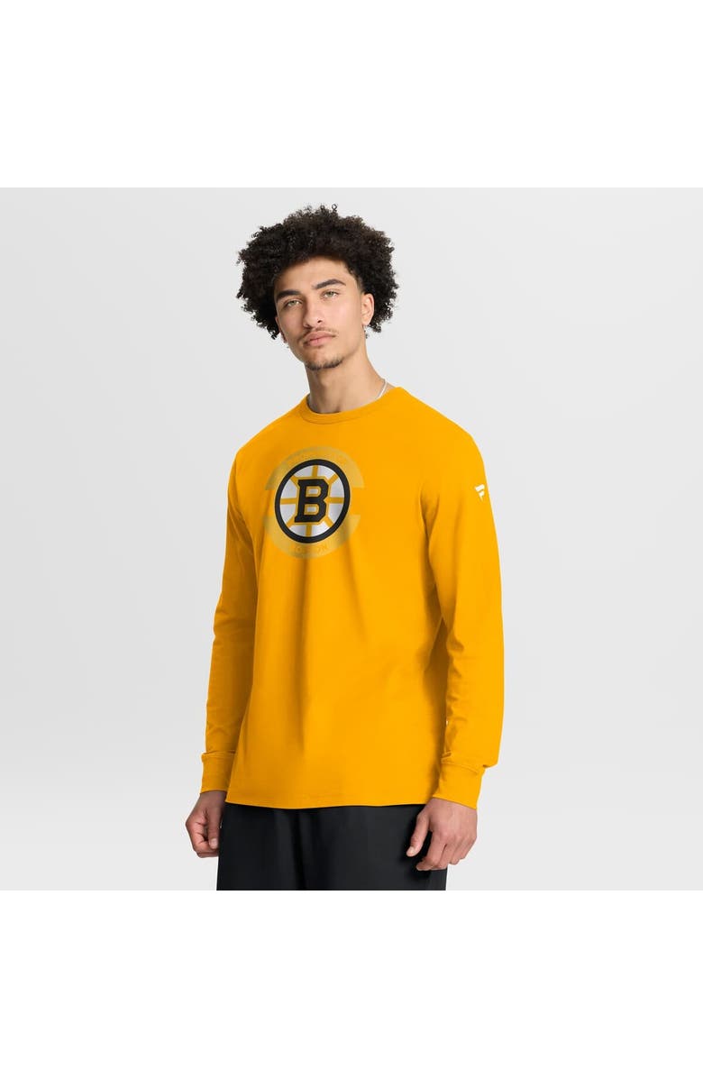 FANATICS Men's Fanatics Gold Boston Bruins Authentic Pro Property Of Practice Long Sleeve T-Shirt, Main, color, Gold