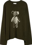 The Elder Statesman Teddy Intarsia Oversize Cashmere Sweater