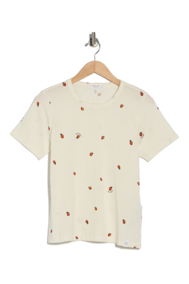Ladybug Cotton Blend T-Shirt, Alternate, color, WHITE MULTI