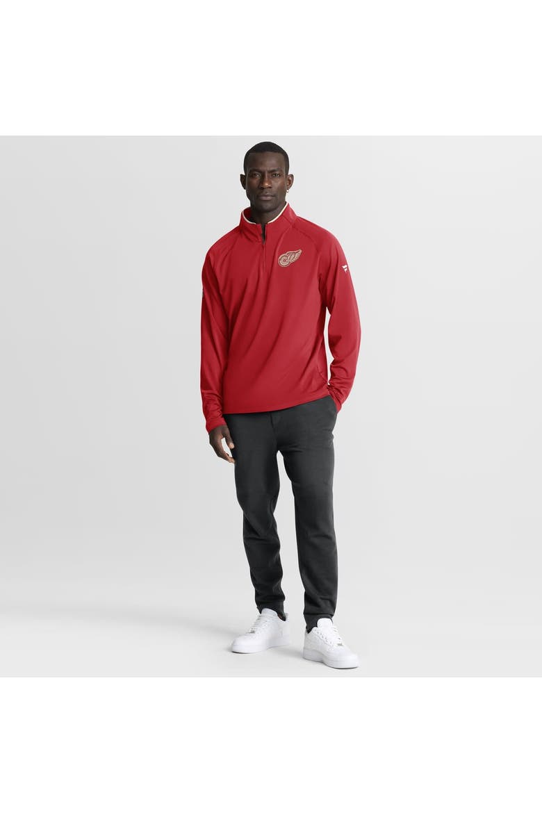 Men's Fanatics Red Detroit Red Wings Authentic Pro Rink Training Centennial Raglan Quarter-Zip Pullover, Alternate, color, Red